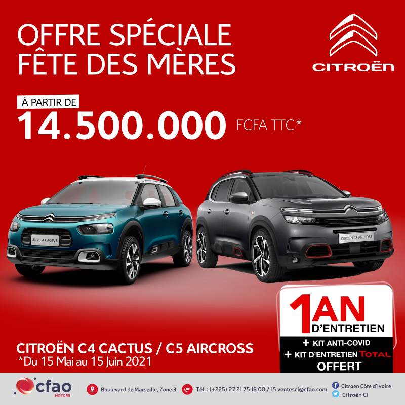 Offre Spéciale fête des mères - C4 CACTUS & C5 AIRCROSS