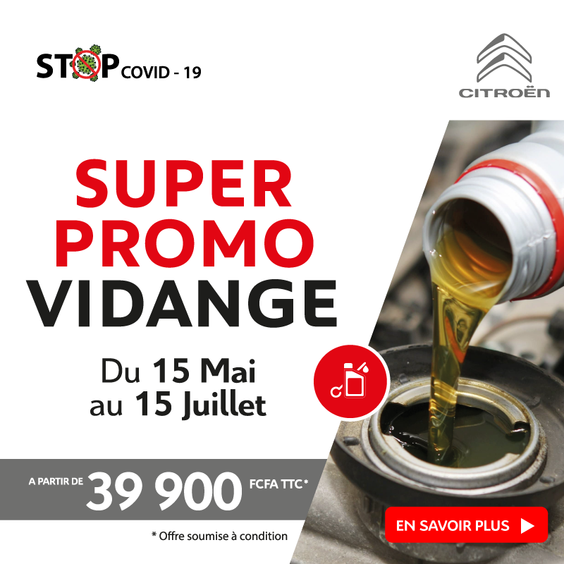 Promo Vidange à partir de 39.900 FCFA | Citroën Côte d'Ivoire