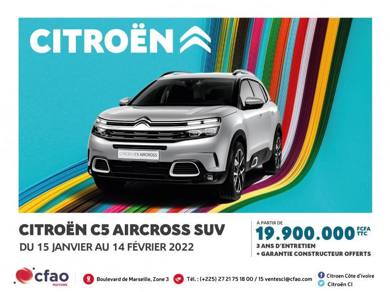 Offre spéciale : C5 Aircross à partir de 19.900.000 FCFA TTC + 3 ans d'entretien offerts